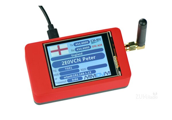 Mini 2.4 LCD ZUMspot hotspot with 3D printed case and black antenna